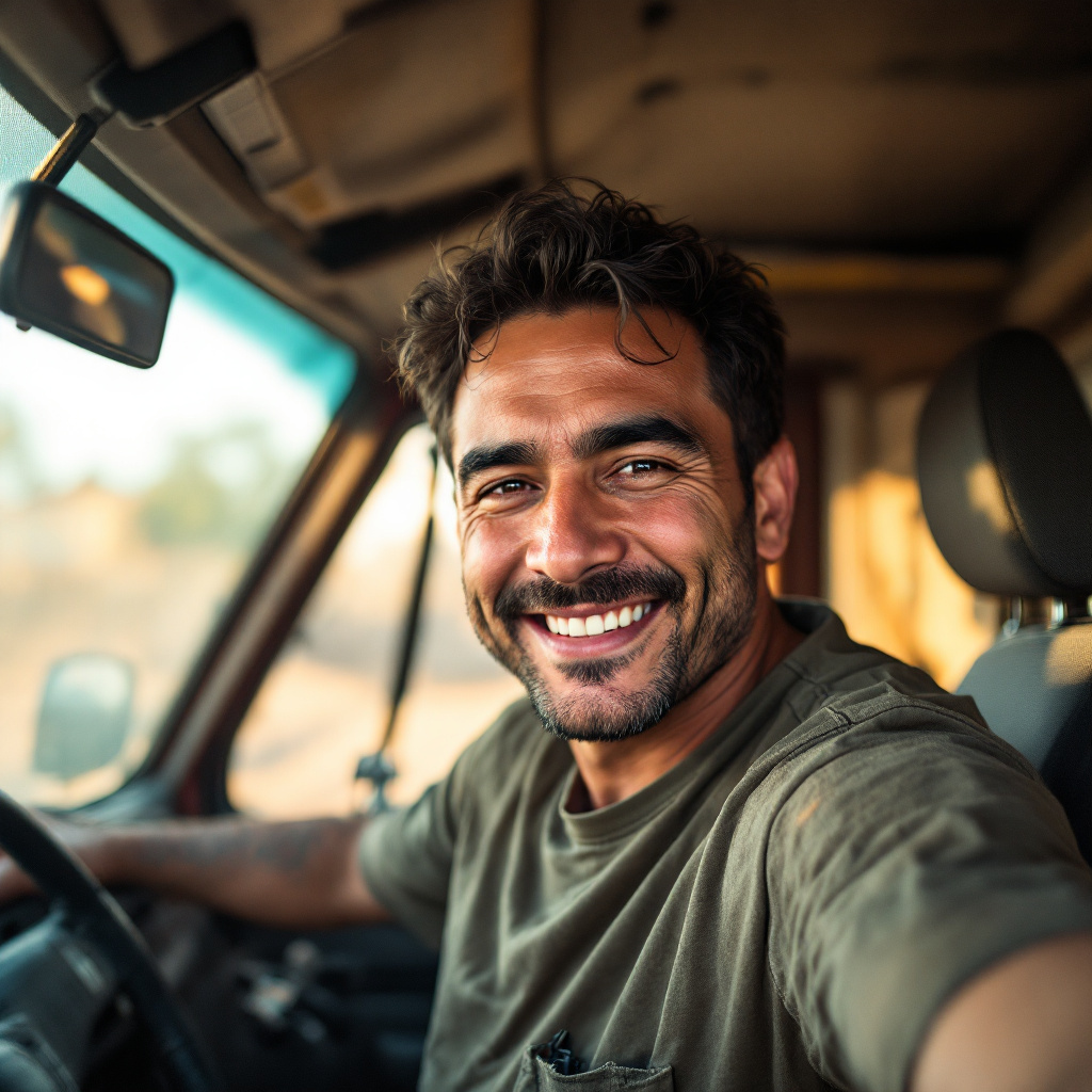 Ray Delgado in his truck